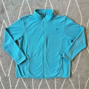 The North Face Teal Aqua Blue Lightweight Full Zip Fleece Jacket